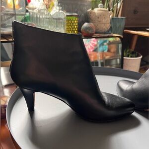 Common Projects Black Leather Pointed Ankle Booties
